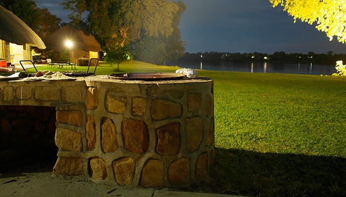 Riverside braai area at the chalets
